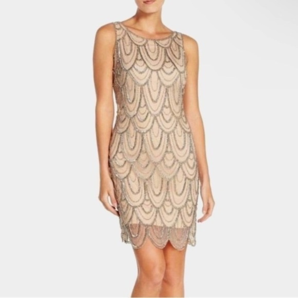 Pisarro Nights Beaded Cocktail Dress - size 4